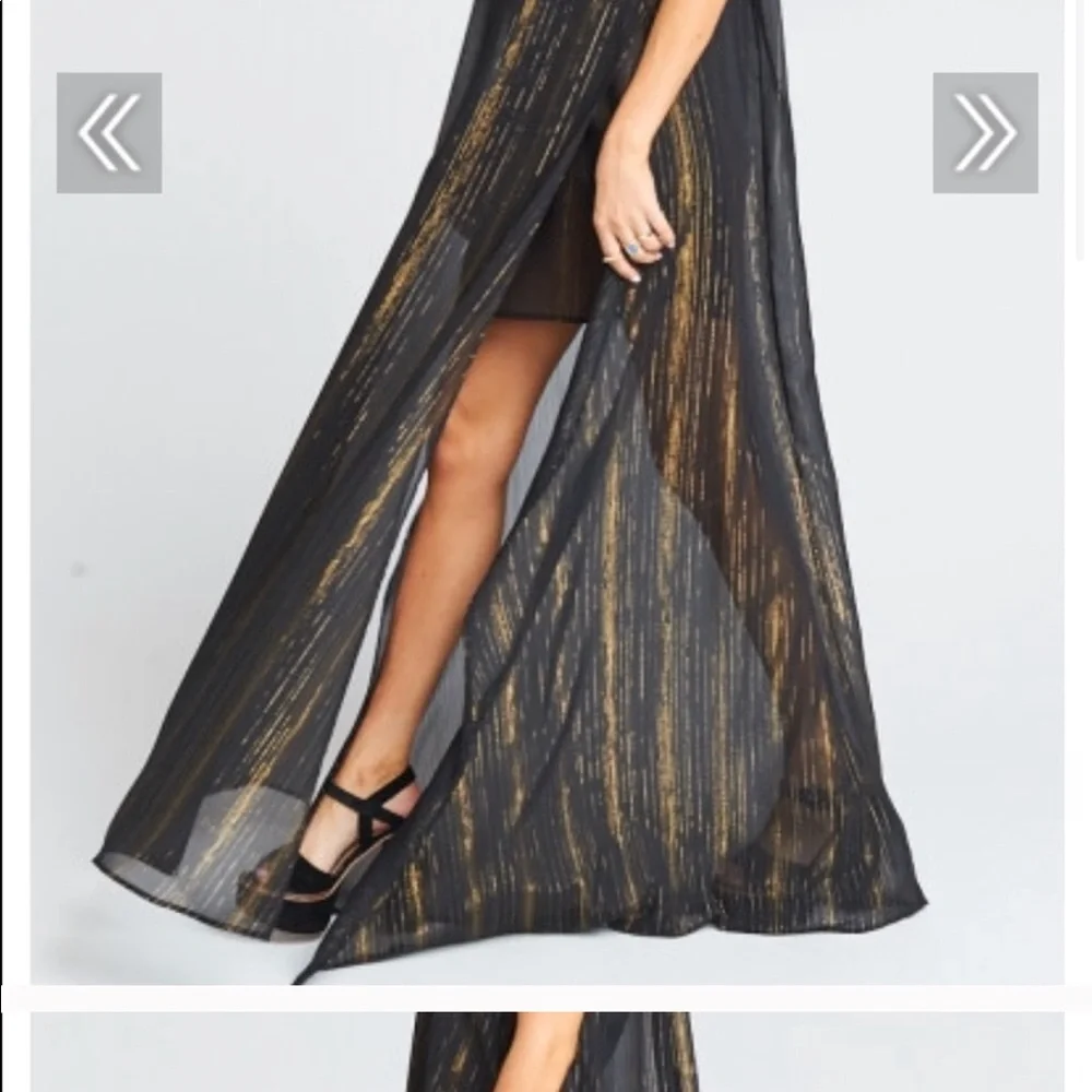 Show Me Your Mumu black and gold Maxi Dress - Picture 3 of 9